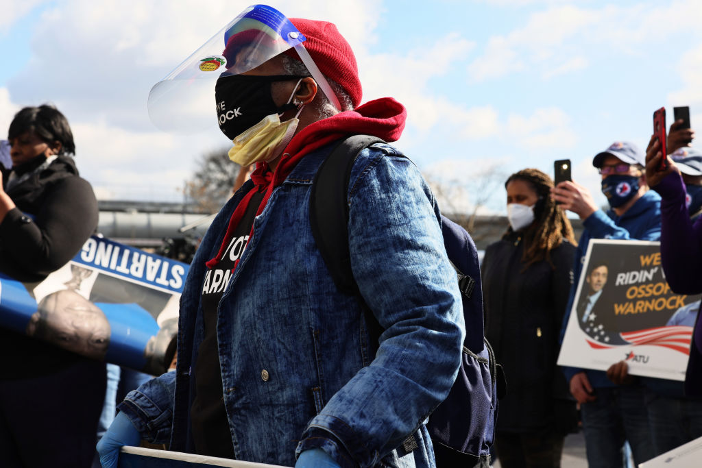 Georgia Democratic Senate Candidate Raphael Warnock Campaigns On Election Day